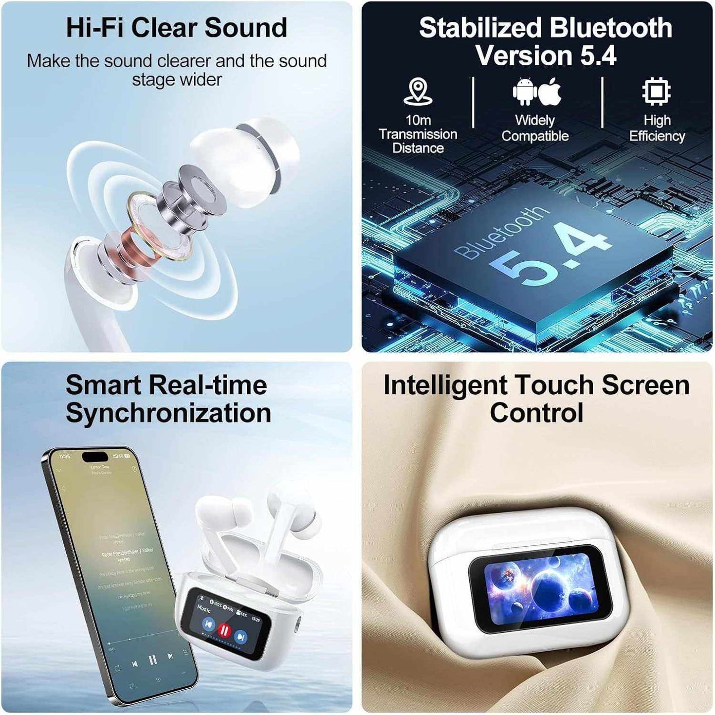 Wireless Earbuds Bluetooth 5.4 | ANC Noise Cancelling Headphones