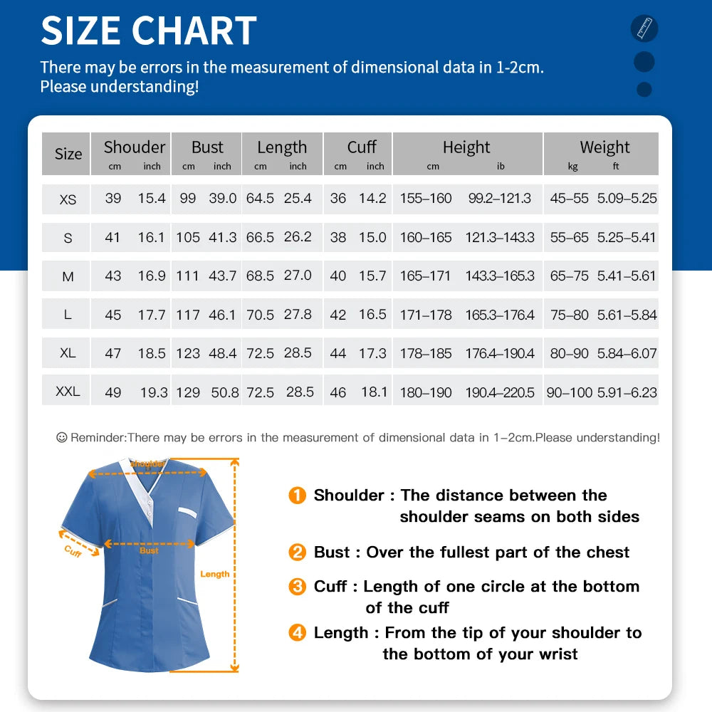 Medical Surgical Nurse Uniform Scrub Tops