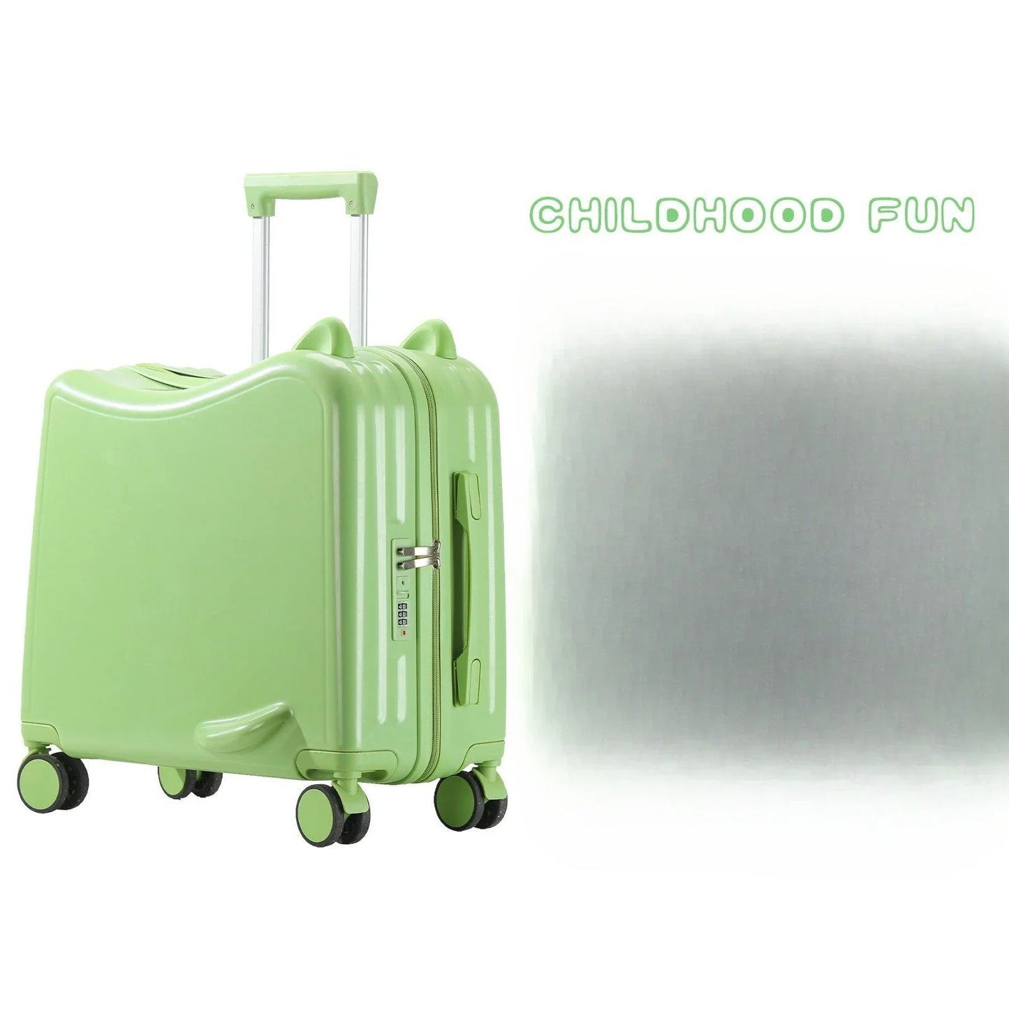 Kids Luggage Can Sit and Ride on Suitcase on Wheels Small Carry-on Suitcase for Children Zipper Trolley Luggage Bag