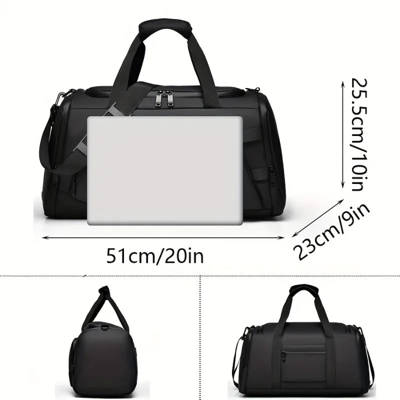 Large capacity multifunctional luggage bag with multiple compartments, suitable for fitness, travel, and overnight travel