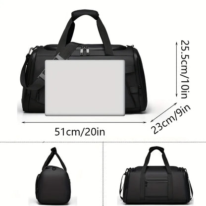 Large capacity multifunctional luggage bag with multiple compartments, suitable for fitness, travel, and overnight travel