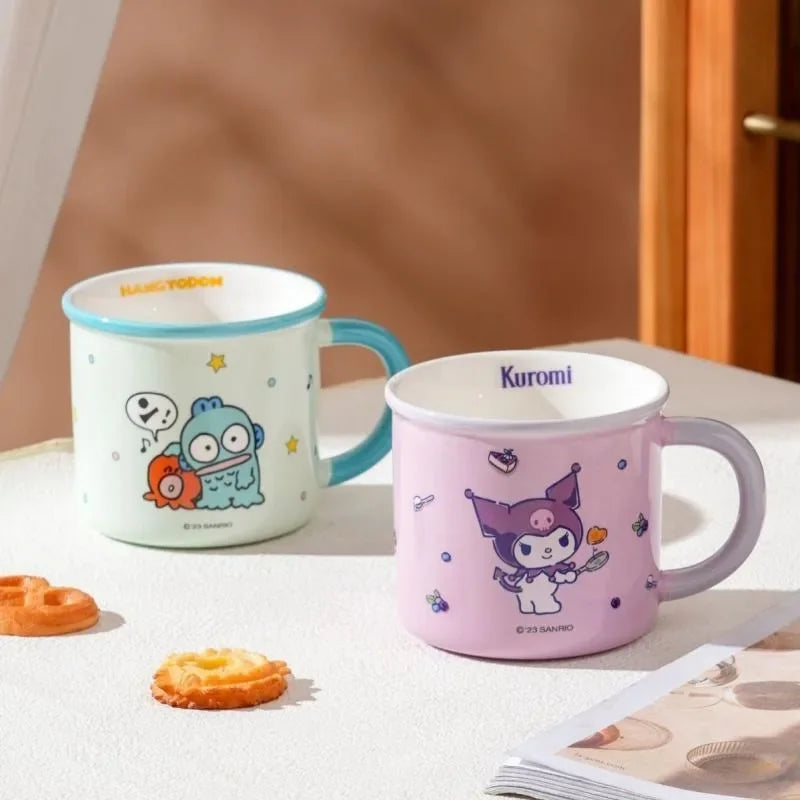 Tumbler Hello Kitty Ceramics Cartoon Printing Household Glass Dormitory Mug Delicate Fashion Practical Lidless Cute Cup