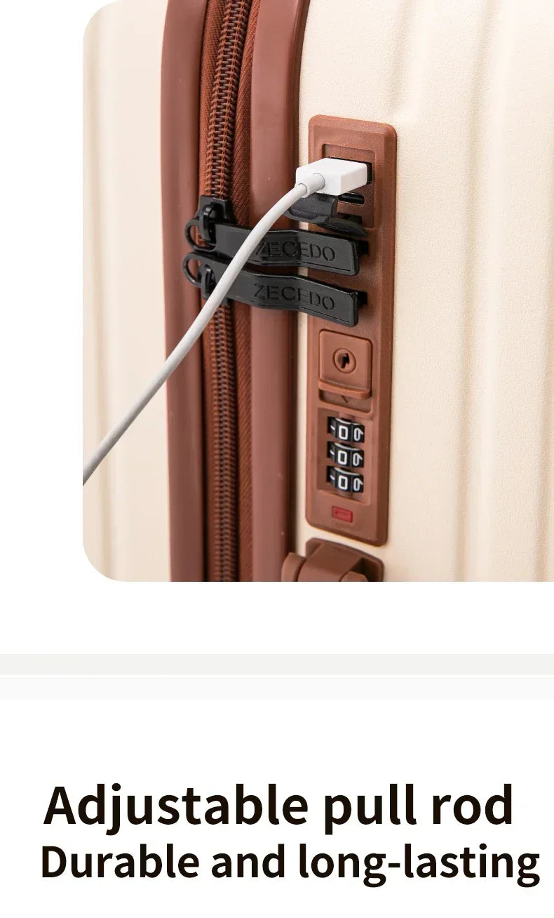 20-28 Inch Aluminum-Magnesium Luggage: Carry-On Trolley with Cup Holder and 4-Wheel Spinner-Durable Lightweight Travel Suitcase