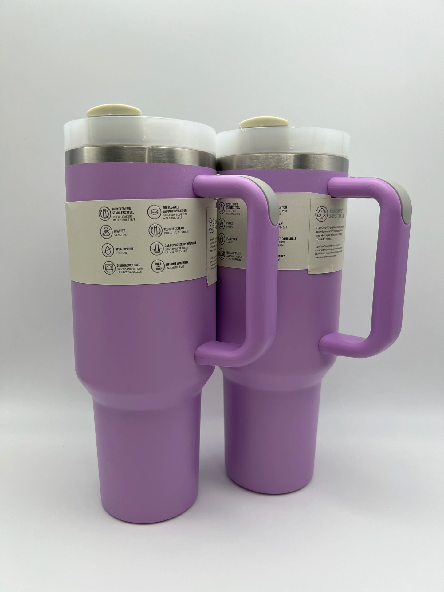 40 oz tumbler with handle and straw | Cup holder for travel | Insulated stainless steel cup | BPA- free |