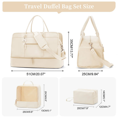 Luggage Travel Bags with a Clothes Bag and Toiletry Bag Large Capacity Daily Commuter Shoulder Bag Woman Tote Bags Handbag Woman