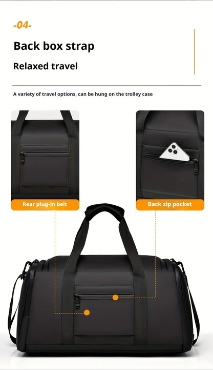 Large capacity multifunctional luggage bag with multiple compartments, suitable for fitness, travel, and overnight travel