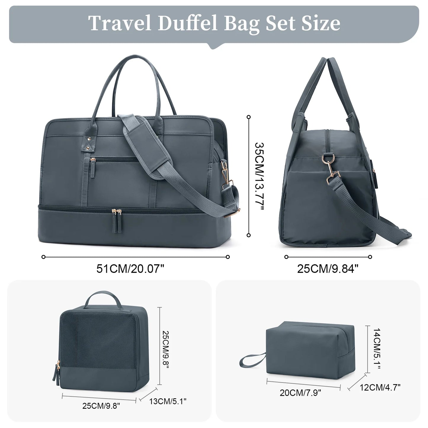 Luggage Travel Bags with a Clothes Bag and Toiletry Bag Large Capacity Daily Commuter Shoulder Bag Woman Tote Bags Handbag Woman