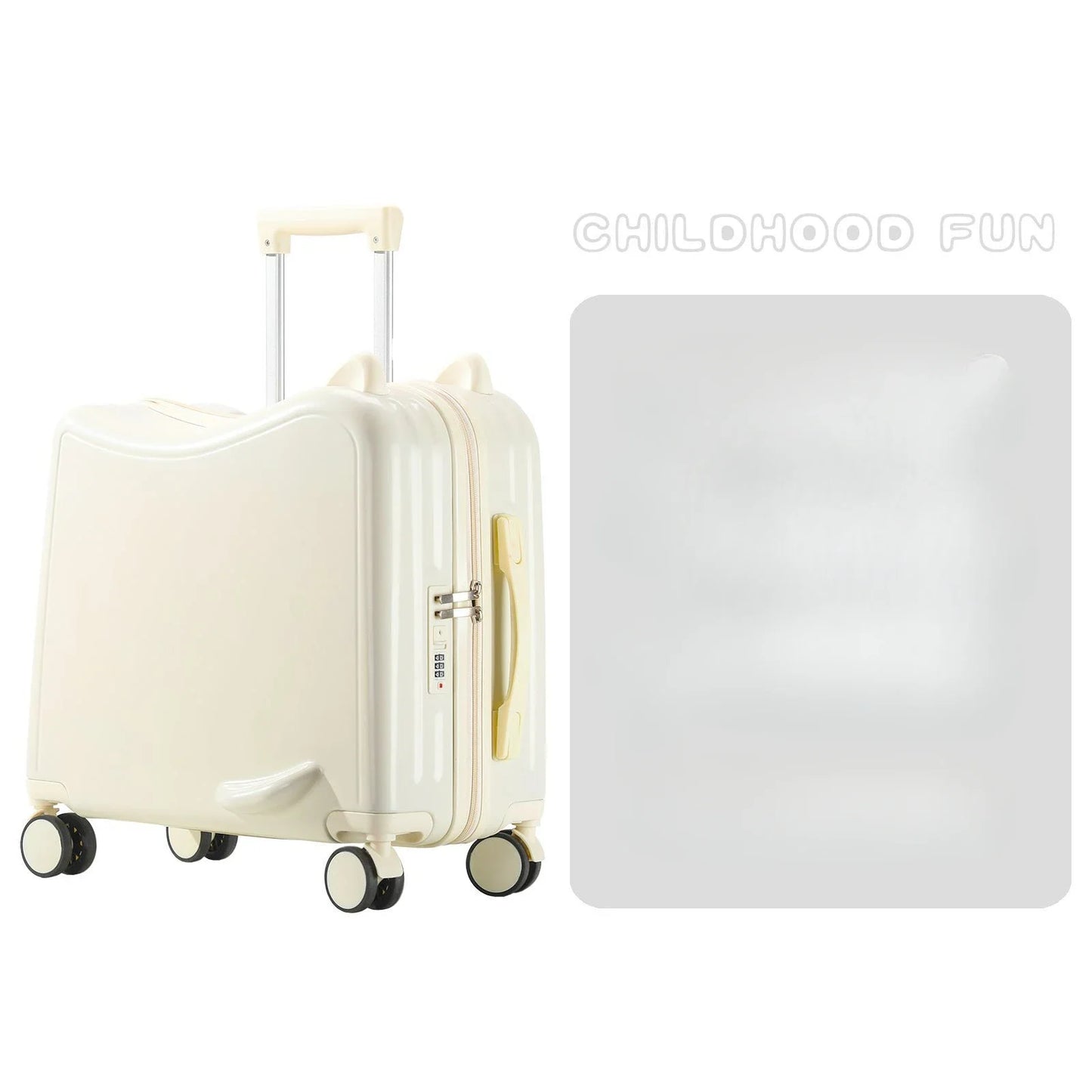 Kids Luggage Can Sit and Ride on Suitcase on Wheels Small Carry-on Suitcase for Children Zipper Trolley Luggage Bag