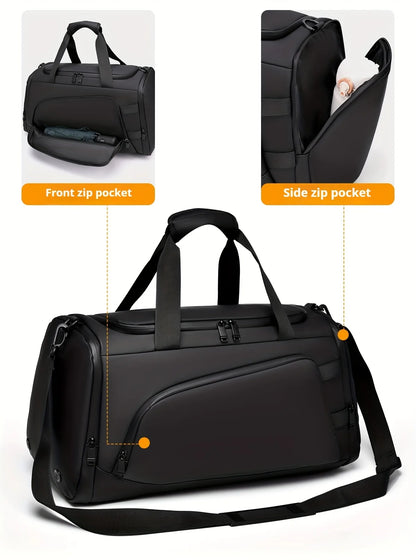 Large capacity multifunctional luggage bag with multiple compartments, suitable for fitness, travel, and overnight travel