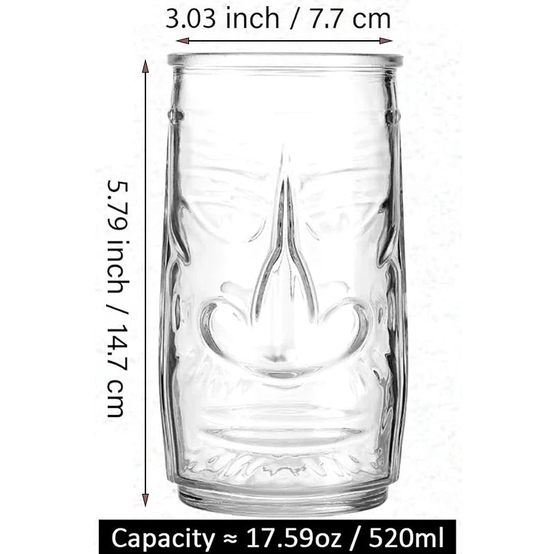 Tiki Glass Tiki Mug Modern Bar Tiki Cooler Clear Tumblers