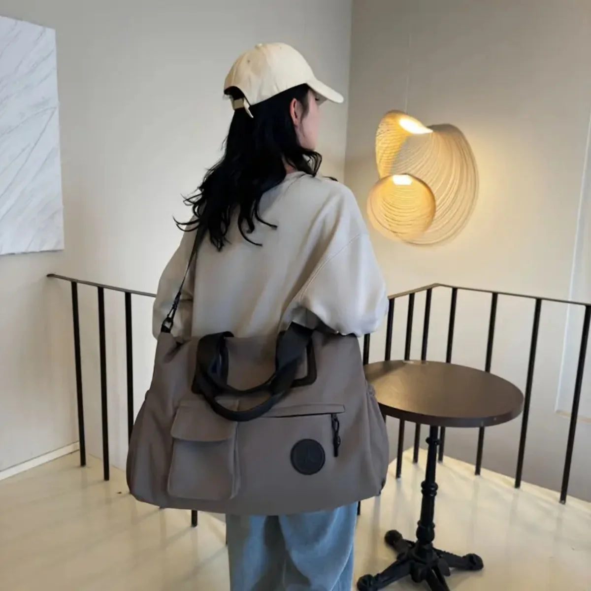 Large-Capacity Travel Handbag, Lightweight Luggage Carry-On, Fitness Bag with Shoulder Strap, Portable Computer Bag, Short-Distance Travel, Portable