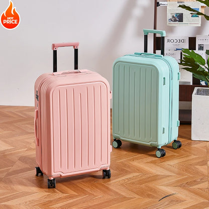 20-28 Inch Aluminum-Magnesium Luggage: Carry-On Trolley with Cup Holder and 4-Wheel Spinner-Durable Lightweight Travel Suitcase