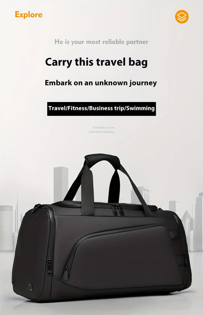 Large capacity multifunctional luggage bag with multiple compartments, suitable for fitness, travel, and overnight travel