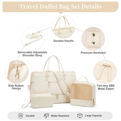 Luggage Travel Bags with a Clothes Bag and Toiletry Bag Large Capacity Daily Commuter Shoulder Bag Woman Tote Bags Handbag Woman