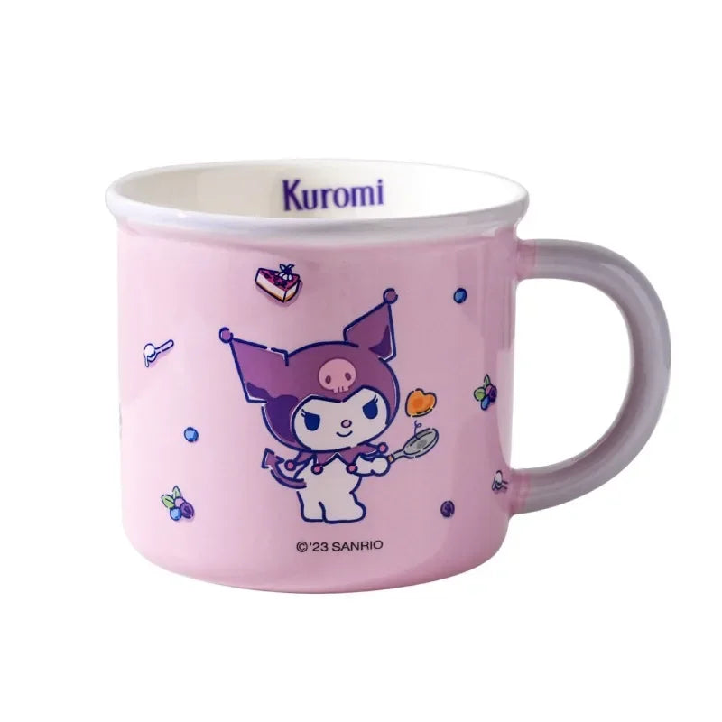 Tumbler Hello Kitty Ceramics Cartoon Printing Household Glass Dormitory Mug Delicate Fashion Practical Lidless Cute Cup