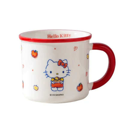 Tumbler Hello Kitty Ceramics Cartoon Printing Household Glass Dormitory Mug Delicate Fashion Practical Lidless Cute Cup