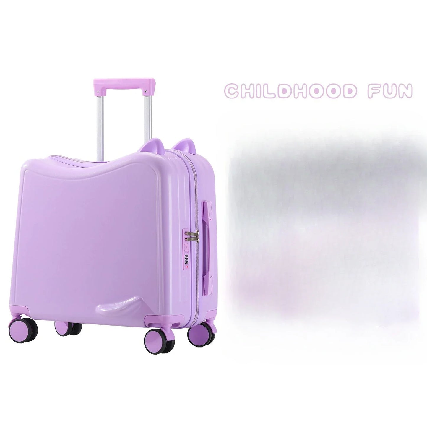 Kids Luggage Can Sit and Ride on Suitcase on Wheels Small Carry-on Suitcase for Children Zipper Trolley Luggage Bag