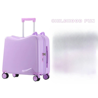 Kids Luggage Can Sit and Ride on Suitcase on Wheels Small Carry-on Suitcase for Children Zipper Trolley Luggage Bag