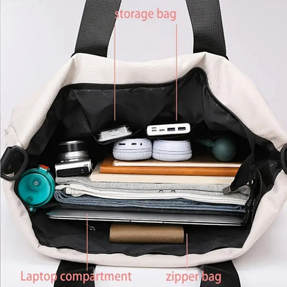Large-Capacity Travel Handbag, Lightweight Luggage Carry-On, Fitness Bag with Shoulder Strap, Portable Computer Bag, Short-Distance Travel, Portable