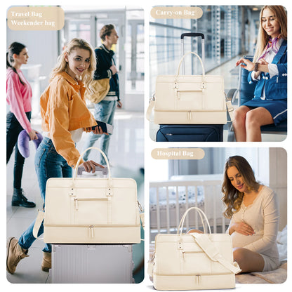 Luggage Travel Bags with a Clothes Bag and Toiletry Bag Large Capacity Daily Commuter Shoulder Bag Woman Tote Bags Handbag Woman