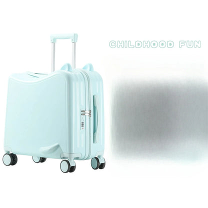 Kids Luggage Can Sit and Ride on Suitcase on Wheels Small Carry-on Suitcase for Children Zipper Trolley Luggage Bag