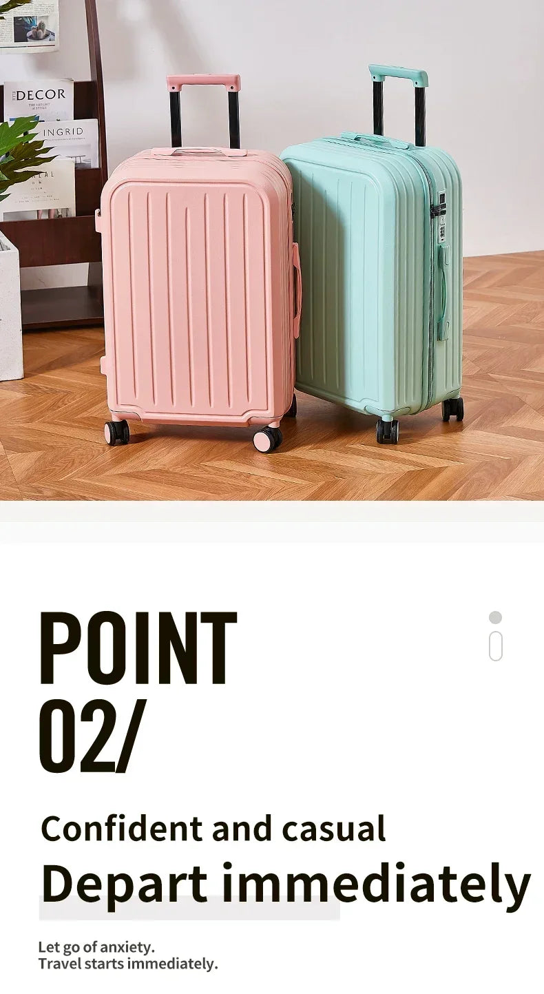 20-28 Inch Aluminum-Magnesium Luggage: Carry-On Trolley with Cup Holder and 4-Wheel Spinner-Durable Lightweight Travel Suitcase