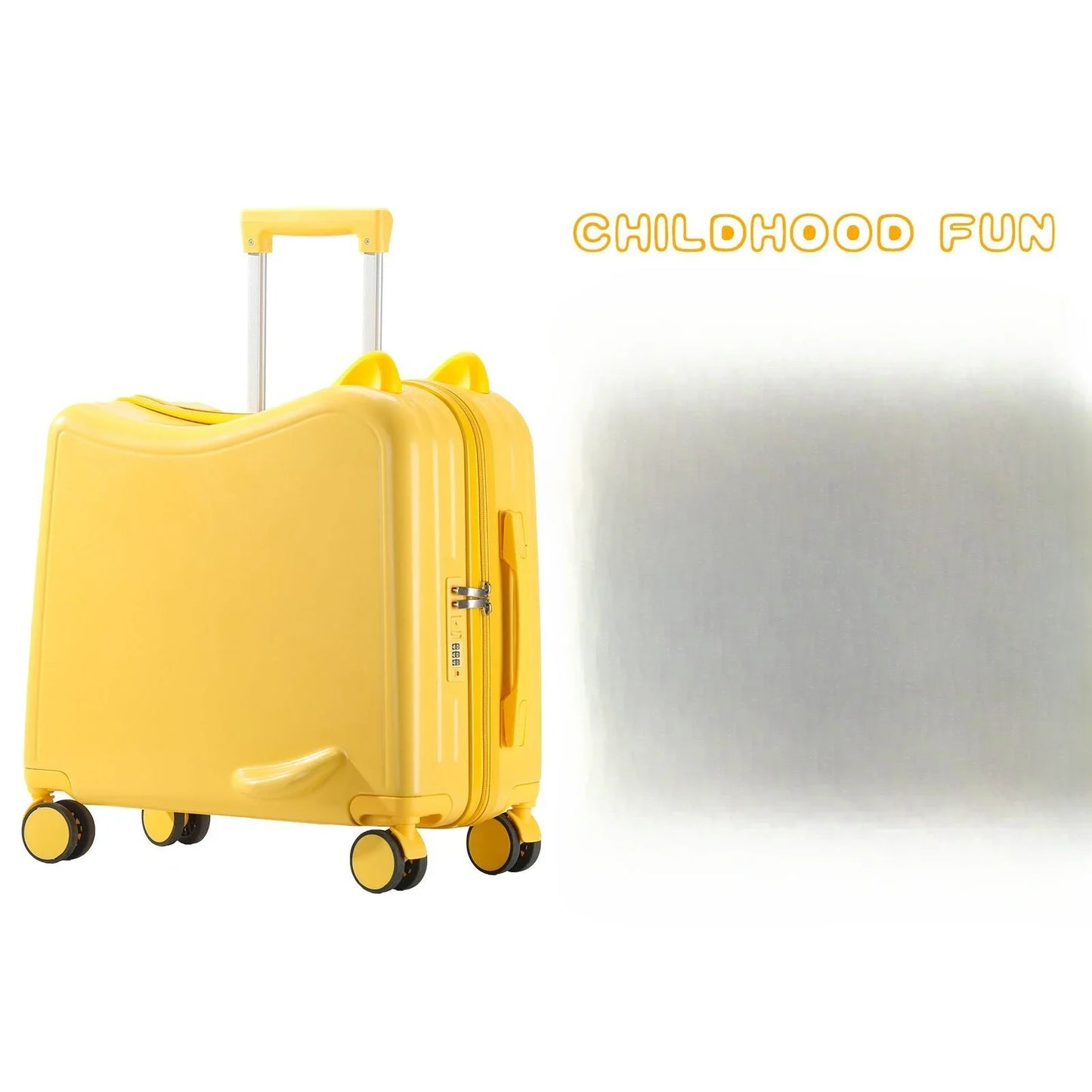 Kids Luggage Can Sit and Ride on Suitcase on Wheels Small Carry-on Suitcase for Children Zipper Trolley Luggage Bag