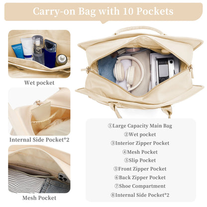 Luggage Travel Bags with a Clothes Bag and Toiletry Bag Large Capacity Daily Commuter Shoulder Bag Woman Tote Bags Handbag Woman