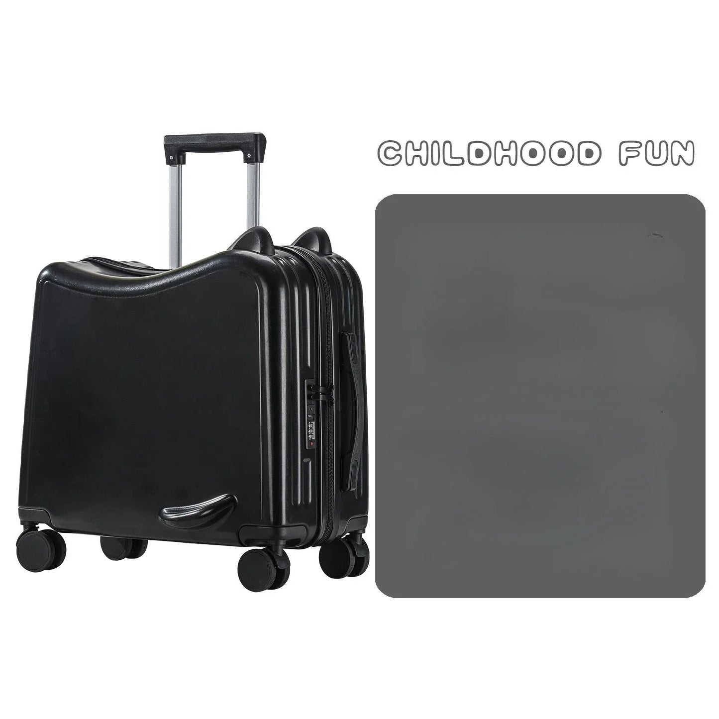 Kids Luggage Can Sit and Ride on Suitcase on Wheels Small Carry-on Suitcase for Children Zipper Trolley Luggage Bag