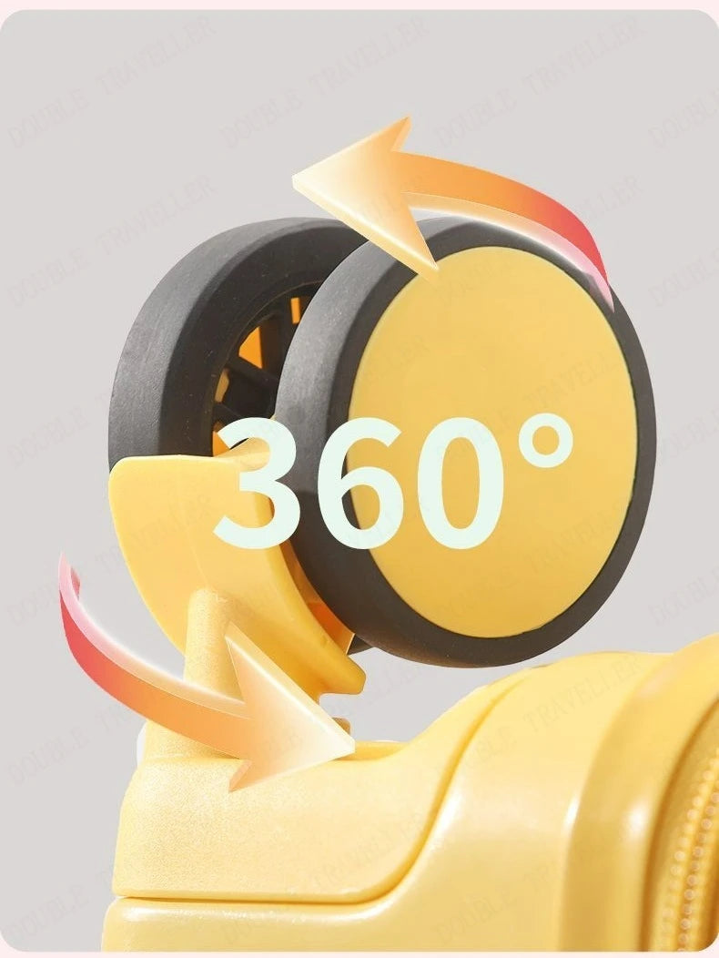 Kids Luggage Can Sit and Ride on Suitcase on Wheels Small Carry-on Suitcase for Children Zipper Trolley Luggage Bag